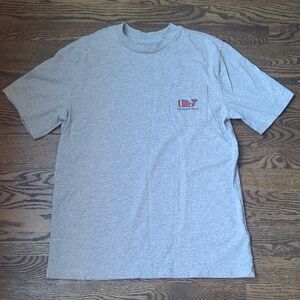 Vineyard Vines Youth XL Heather Gray Tee with Football Whale Logo